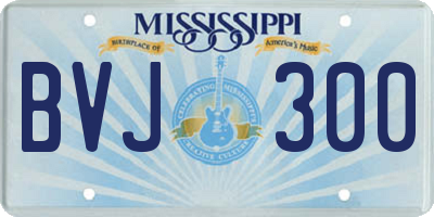 MS license plate BVJ300