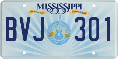 MS license plate BVJ301