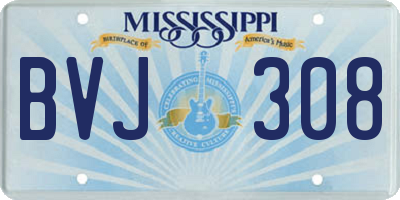 MS license plate BVJ308