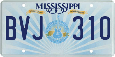 MS license plate BVJ310