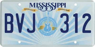MS license plate BVJ312