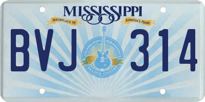 MS license plate BVJ314