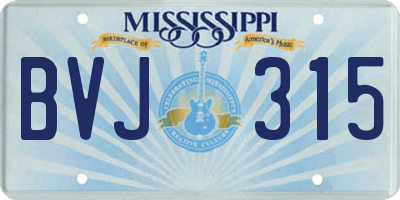 MS license plate BVJ315