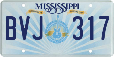 MS license plate BVJ317