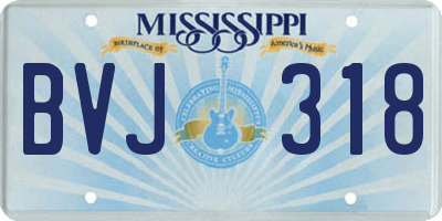 MS license plate BVJ318