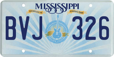 MS license plate BVJ326