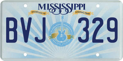 MS license plate BVJ329