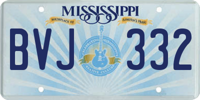 MS license plate BVJ332