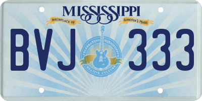 MS license plate BVJ333