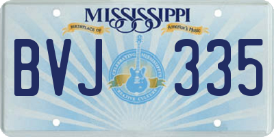 MS license plate BVJ335