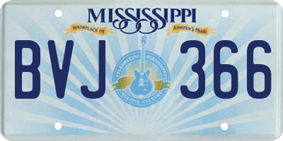 MS license plate BVJ366