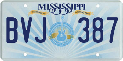 MS license plate BVJ387