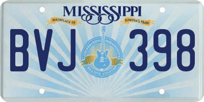 MS license plate BVJ398