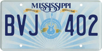 MS license plate BVJ402