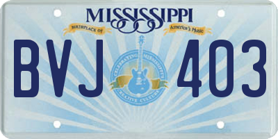 MS license plate BVJ403