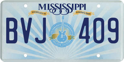 MS license plate BVJ409