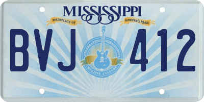 MS license plate BVJ412