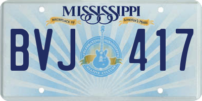 MS license plate BVJ417