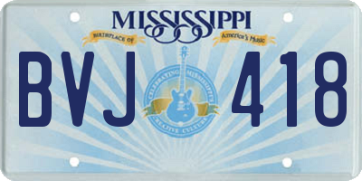 MS license plate BVJ418
