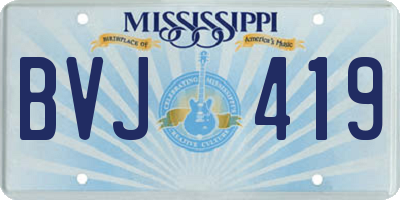 MS license plate BVJ419