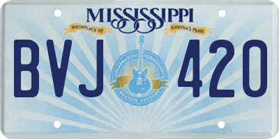 MS license plate BVJ420
