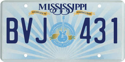 MS license plate BVJ431