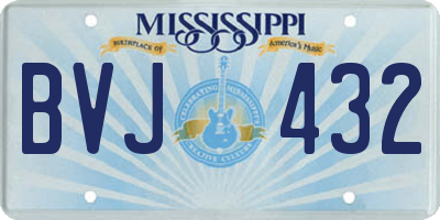 MS license plate BVJ432