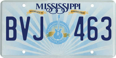 MS license plate BVJ463