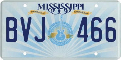 MS license plate BVJ466