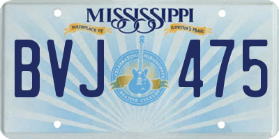 MS license plate BVJ475