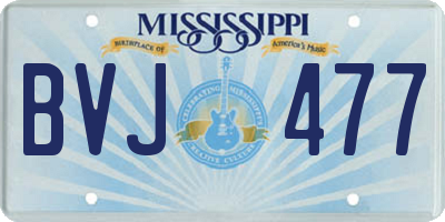 MS license plate BVJ477