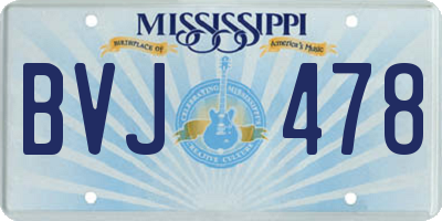 MS license plate BVJ478