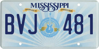MS license plate BVJ481