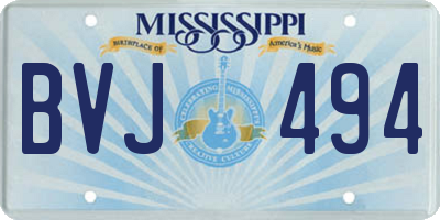 MS license plate BVJ494
