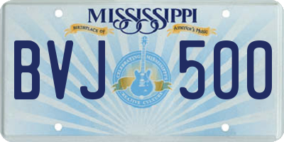 MS license plate BVJ500