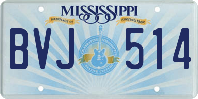MS license plate BVJ514
