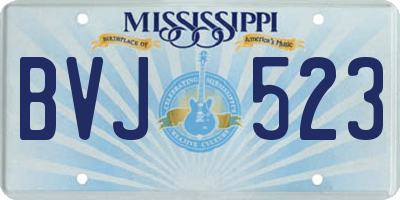 MS license plate BVJ523