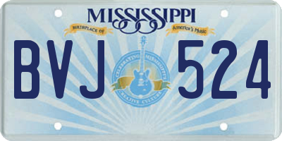 MS license plate BVJ524