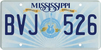 MS license plate BVJ526