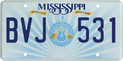 MS license plate BVJ531