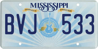 MS license plate BVJ533