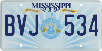 MS license plate BVJ534