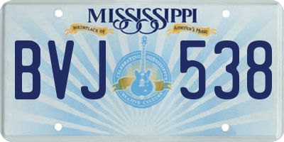 MS license plate BVJ538