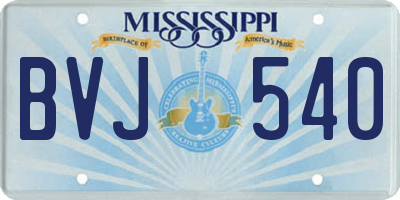 MS license plate BVJ540