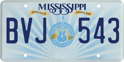 MS license plate BVJ543
