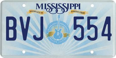 MS license plate BVJ554