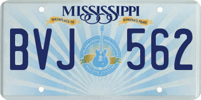 MS license plate BVJ562
