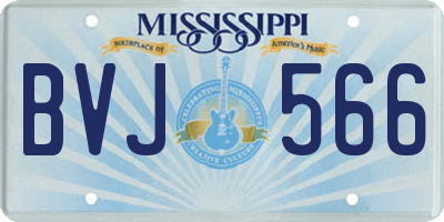 MS license plate BVJ566