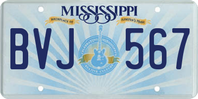 MS license plate BVJ567