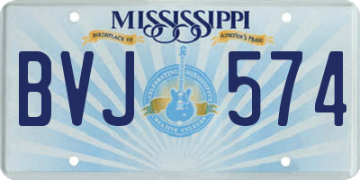 MS license plate BVJ574